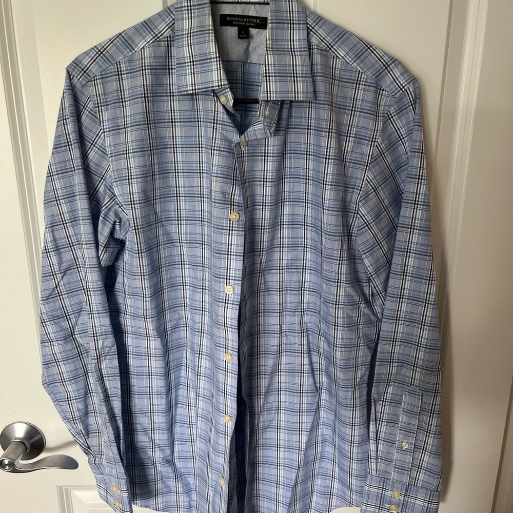 Banana Republic Blue Plaid Men's Shirt
